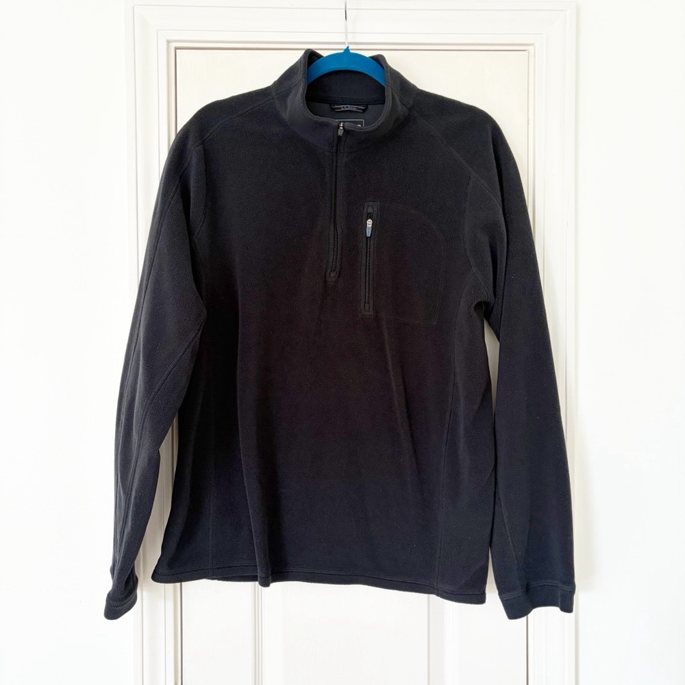 L.L. Bean Men's Black Qaurter Zip Fleece size large